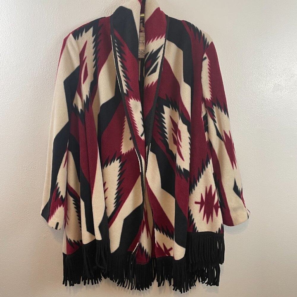 Roaman’s Aztec Southwest Open Front Sweater Size Medium